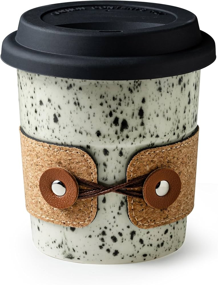 Coffee Travel Mug, Spill Proof Coffee Tumbler, Microwave & Dishwasher Safe, Large Porcelain Coffe... | Amazon (US)