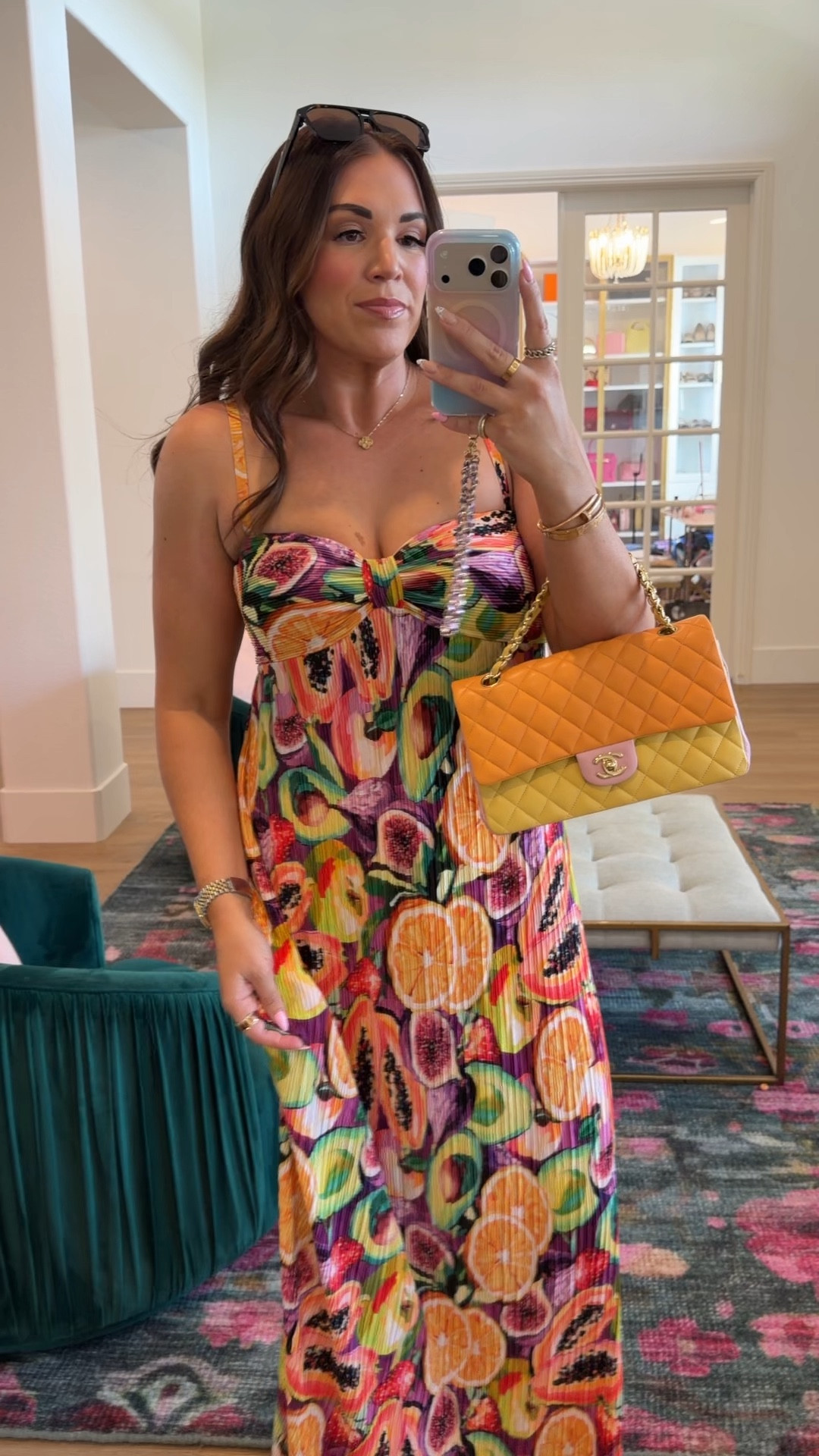 curvy midsize fruit print maxi dress vacation resort look! wearing size large in dress. can be worn strapless too! 

#LTKSeasonal #LTKTravel #LTKMidsize
