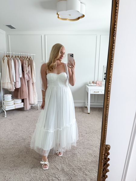Calling all brides! This is the perfect midi dress for all the bridal events! I’m wearing size medium. Use my code STRAWBERRY20 for 20% off! 
Bridal shower dresses // bridal luncheon dresses // bachelorette dresses // rehearsal dinner dresses // midi dresses // Petal and Pup finds 

#LTKwedding #LTKSeasonal #LTKstyletip