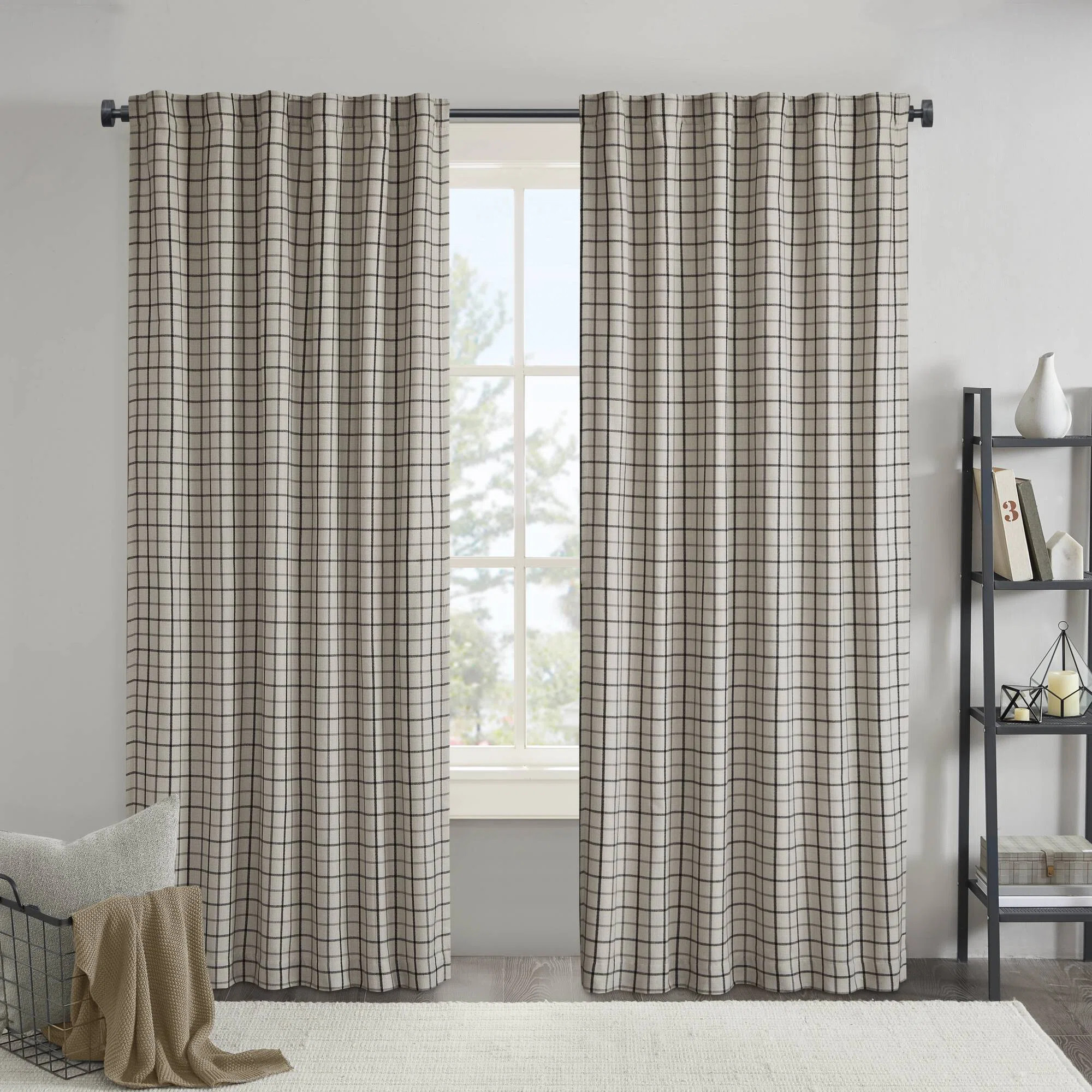 Anaheim Woven Plaid Room Darkening Thermal Fleece Lined Single Curtain Panel | Wayfair North America