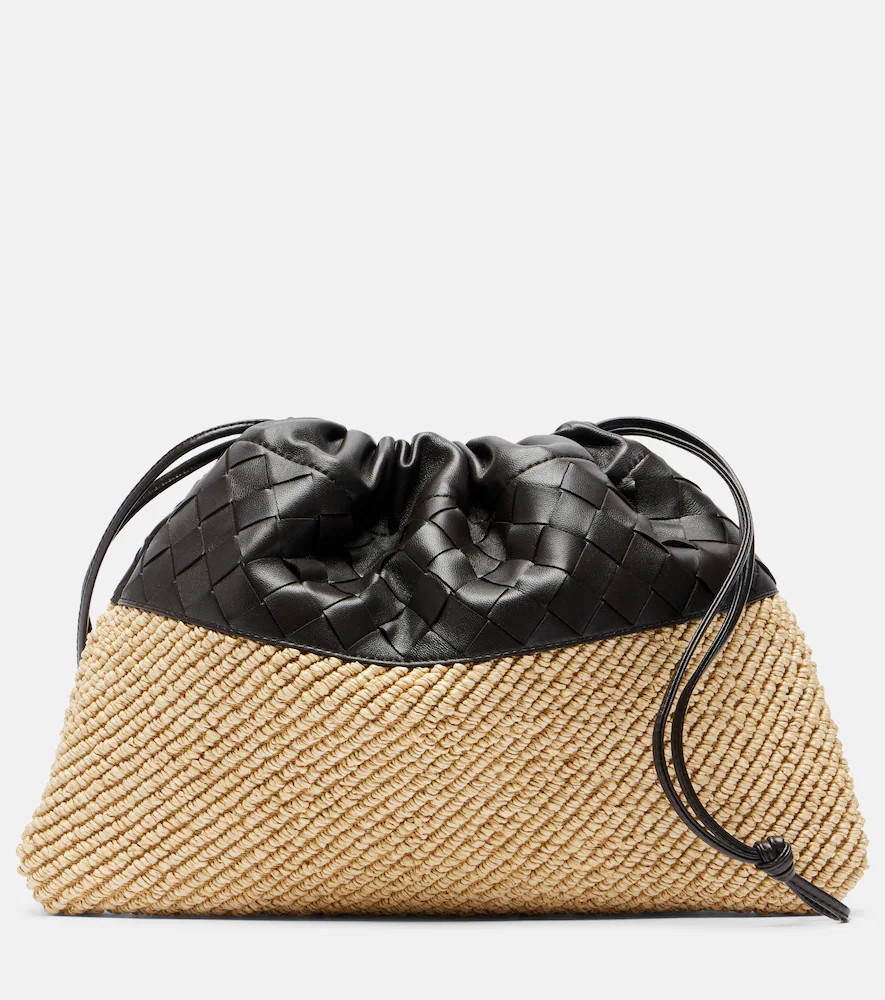 Bottega Veneta Dustbag Small raffia and leather pouch | Mytheresa (US/CA)