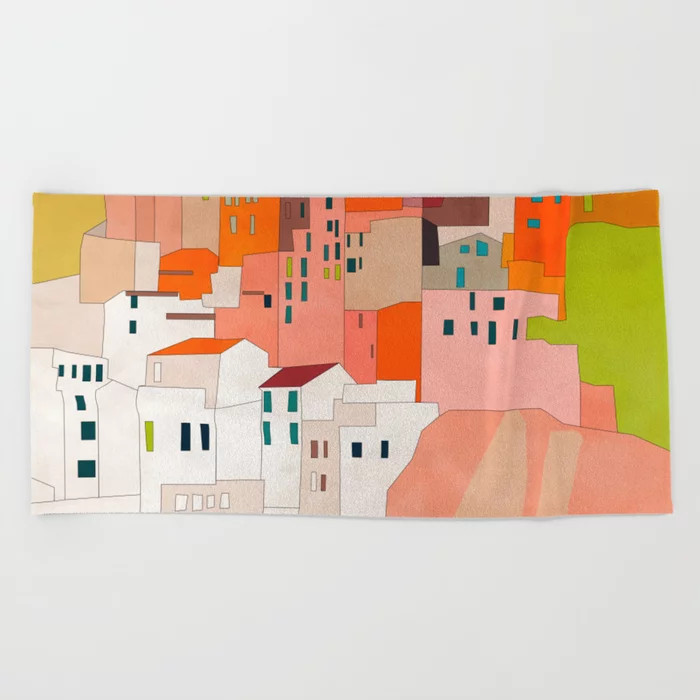 cinque terre Beach Towel | Society6