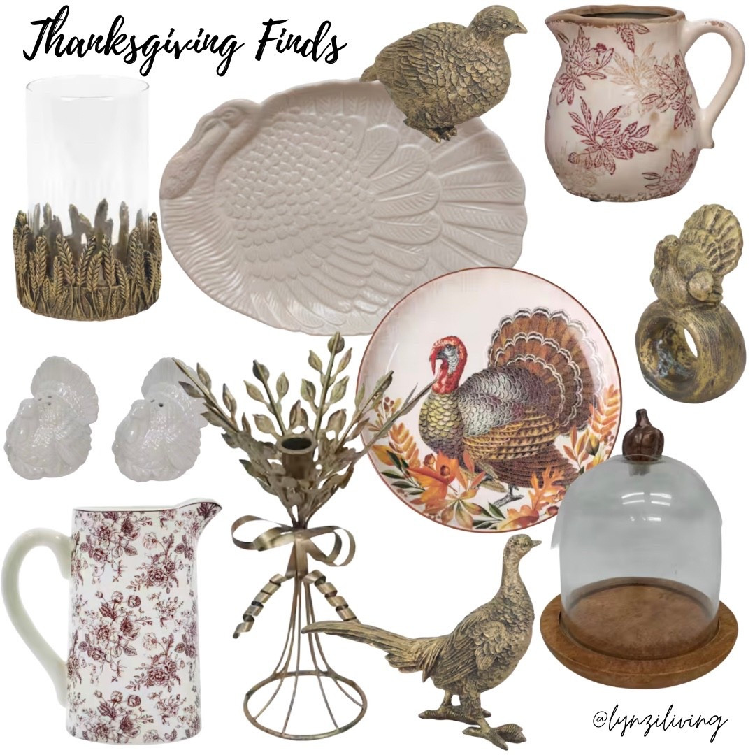 Thanksgiving Finds 

Michaels’s thanksgiving, Thanksgiving decor 2025, Thanksgiving decorations 2025, fall decor 2025, Thanksgiving table decor, Thanksgiving tablescape, wheat hurricane candle holder, turkey salt and pepper shakers, Winter pitcher, floral pitcher, Thanksgiving pitcher, Thanksgiving candle holder, wheat taper candle holder, pheasant decor, grouse decor, turkey serving tray, turkey dinner plate, pumpkin cloche, turkey napkin ring, turkey decor

#LTKHome #LTKHoliday #LTKFindsUnder50