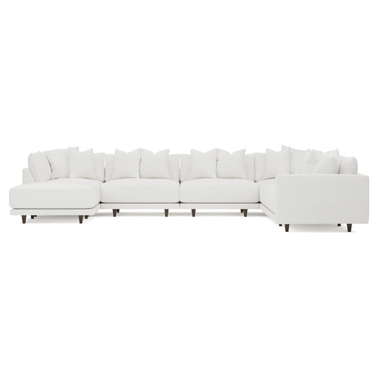 Toulouse Swan Performance Modular 7-Piece Corner Sectional With Ottoman - Left End - 166 | Kathy Kuo Home