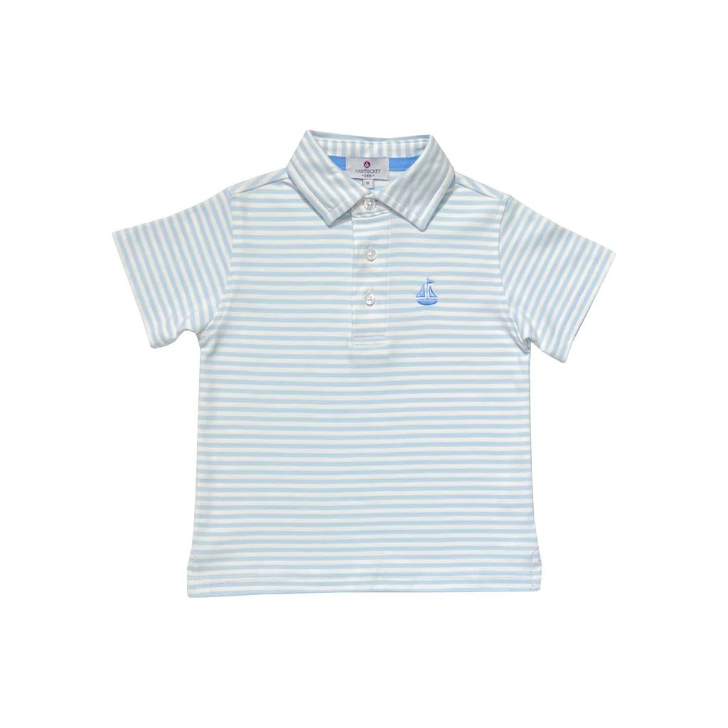 Set Sail Pima Polo-Chatham Bars Blue Stripe | NANTUCKET KIDS