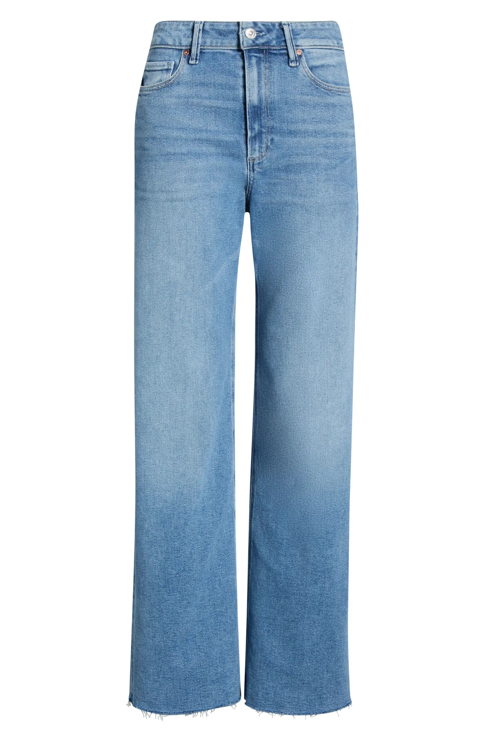Anessa High Waist Raw Hem Wide Leg Jeans | Nordstrom