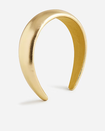 Oversized metallic leather headband | J. Crew US
