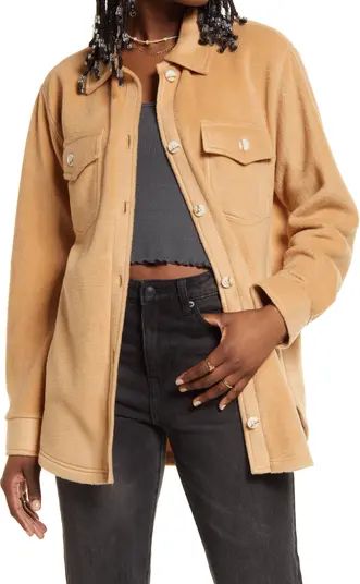 Plaid Polar Fleece Shacket | Nordstrom