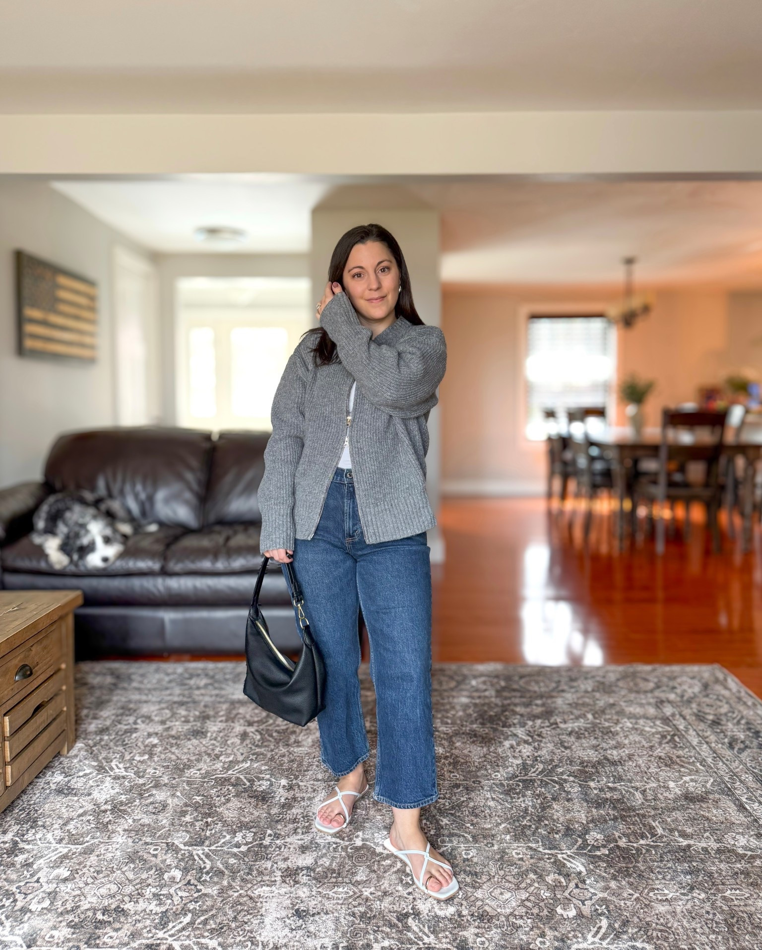 Casual spring ootd, size small sweater, 26 short jeans, sandals are true to size
For reference I am:
5ft, 120lbs, 26” waist

Spring outfits, spring sweaters, neutral outfits, casual outfits, cropped jeans, denim, petite jeans, mom outfits 

#LTKSeasonal #LTKootd #LTKPetite