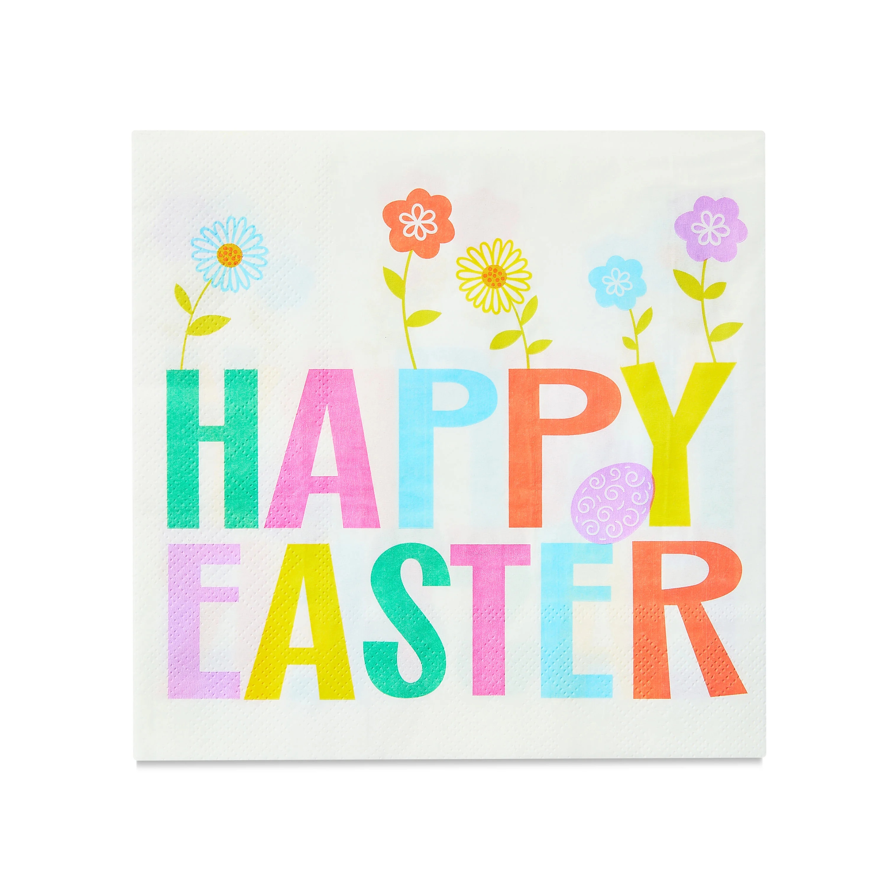 Easter Multicolor Happy Easter Paper Napkins, 6.5 in x 6.5 in, 16 Count, by Way To Celebrate | Walmart (US)