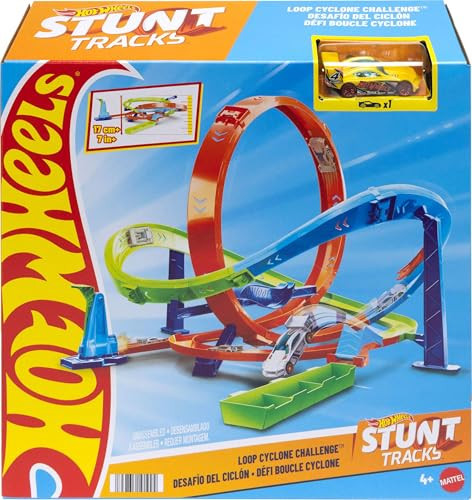 Hot Wheels Toy Car Track Set, Action Loop Cyclone Challenge Track Set, 2 Ways to Play & Easy Storage, with 1:64 Scale Toy Car | Amazon (US)