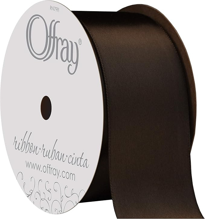 C.R. Gibson 932728 1.5" Wide Single Face Satin Ribbon, Brown, 4 Yds | Amazon (US)