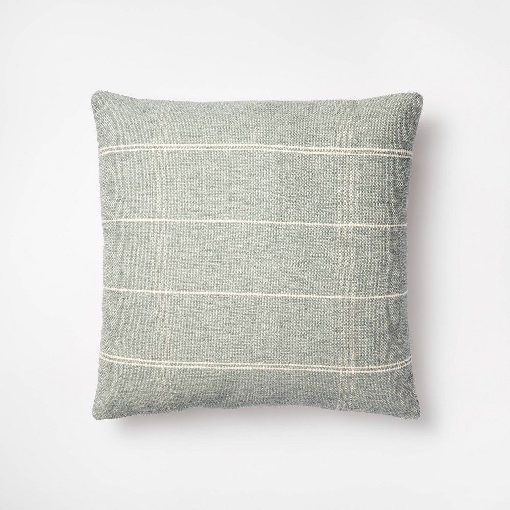 Oversized Woven Windowpane Square Throw Pillow Green/Cream - Threshold™ designed with Studio McGee | Target