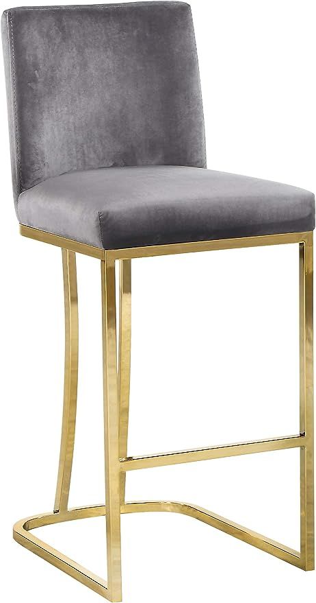 Meridian Furniture Heidi Collection Modern | Contemporary Velvet Upholstered Counter Stool with P... | Amazon (US)