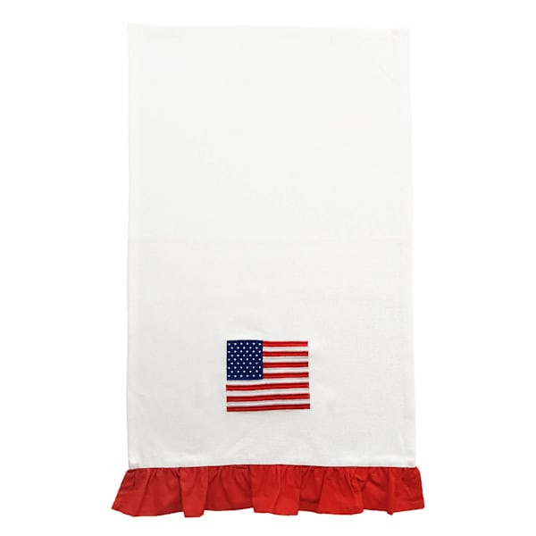 Set of 2 Flag with Ruffle Kitchen Towels | At Home