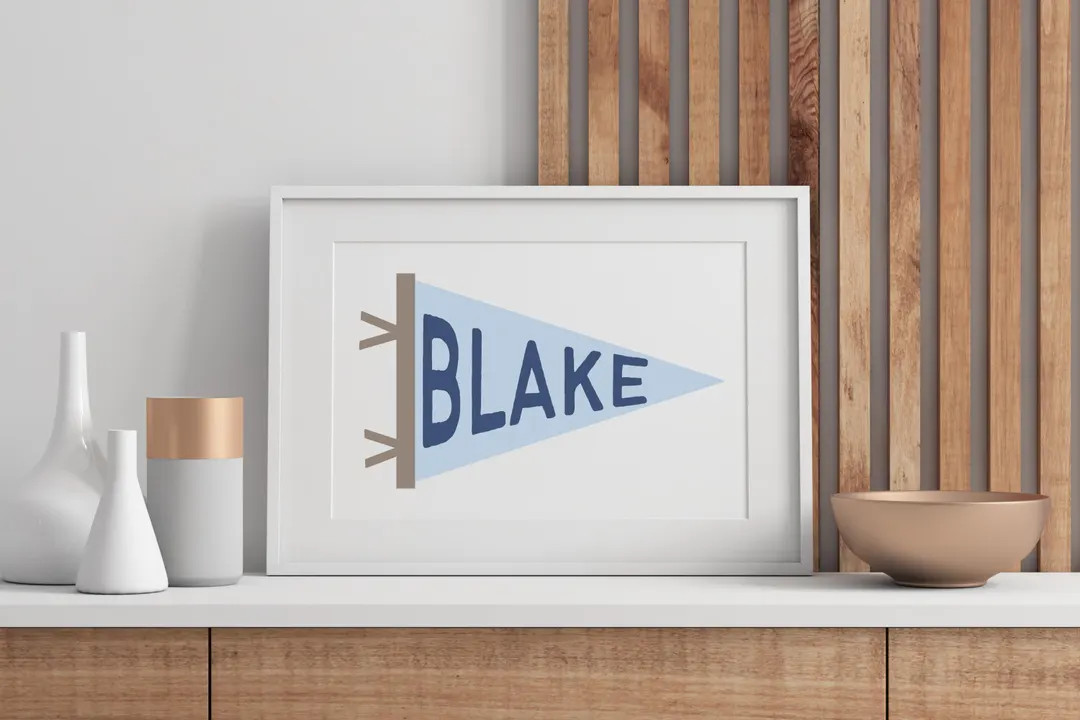 Kids Name Pennant for Nursery Wall Art Personalized Bedroom Art Toddler Bedroom Boy Name Nursery ... | Etsy (US)