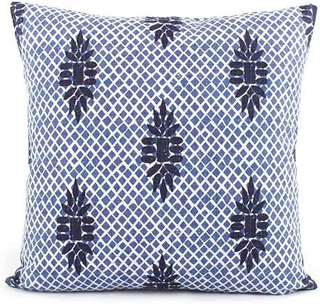 Flowershave357 Boca Indigo Blue Wedgewood Trellis Decorative Pillow Cover Throw Pillow Accent Pil... | Amazon (US)