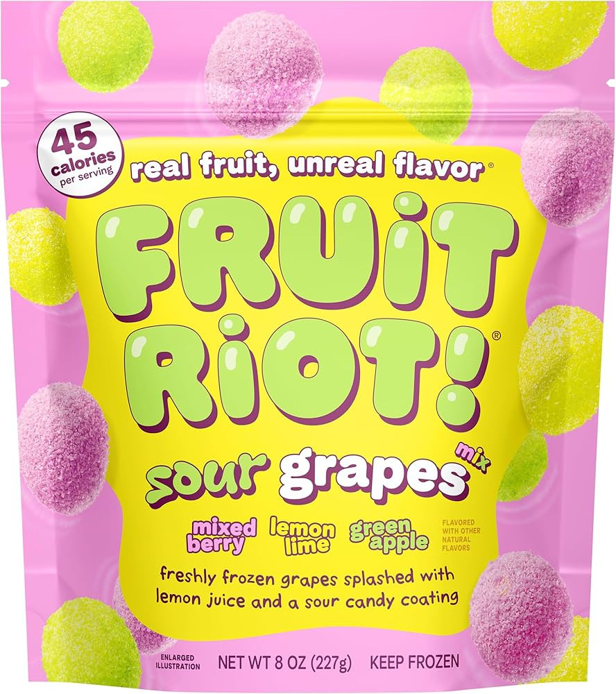 Fruit Riot Sour Candy Grapes Mix, Made with Real Fruit, 8oz, Gluten-Free | Amazon (US)