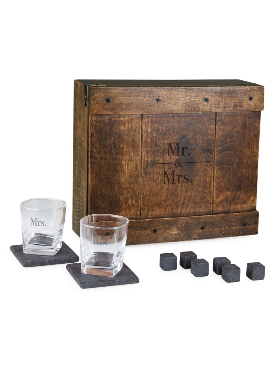Mr. & Mrs. 11-Piece Whiskey Box Gift Set | Saks Fifth Avenue
