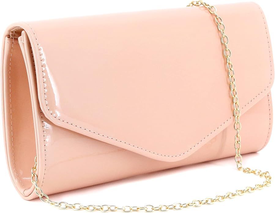 Gabrine Womens Patent PU Leather Clutch Purse Lady Shoulder Bag Envelope Bag Handbag for Wedding ... | Amazon (US)