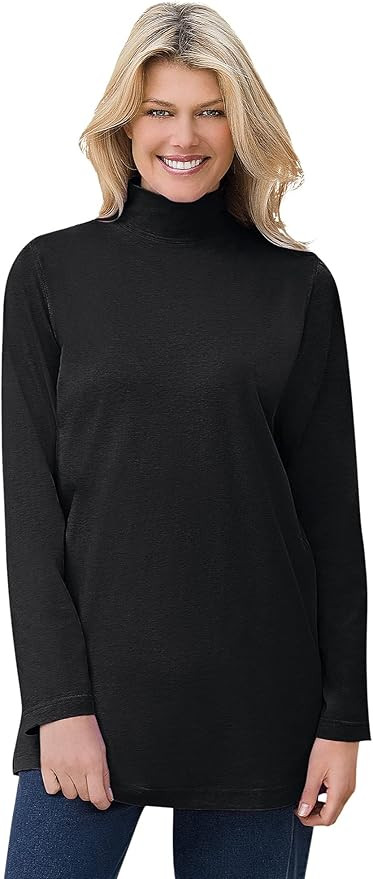 Woman Within Women's Plus Size Perfect Mockneck Tunic | Amazon (US)