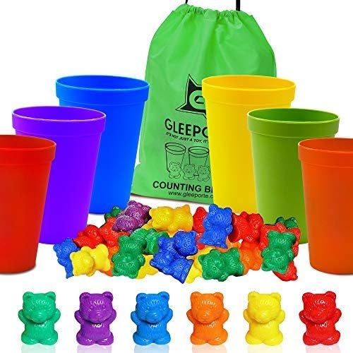 Gleeporte Colorful Counting Bears with Coordinated Sorting Cups | Sorting, Math Skills | (67 Pcs ... | Amazon (US)