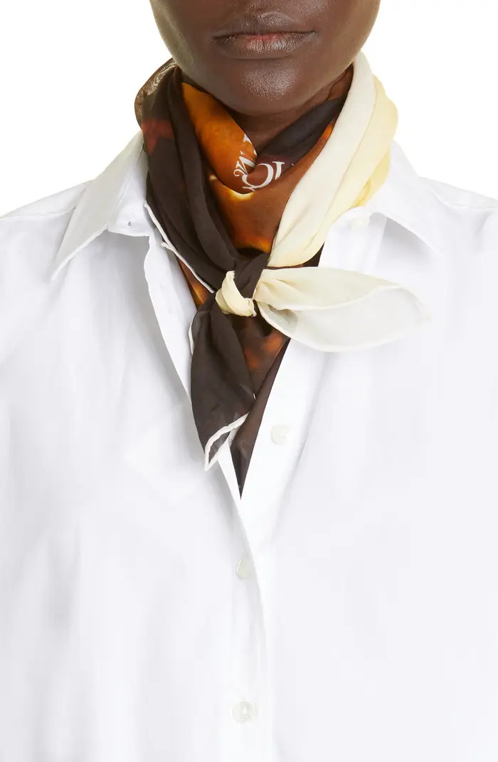 Alexander McQueen Sci-Fi Iris Cotton & Silk Square Scarf | Nordstrom | Nordstrom