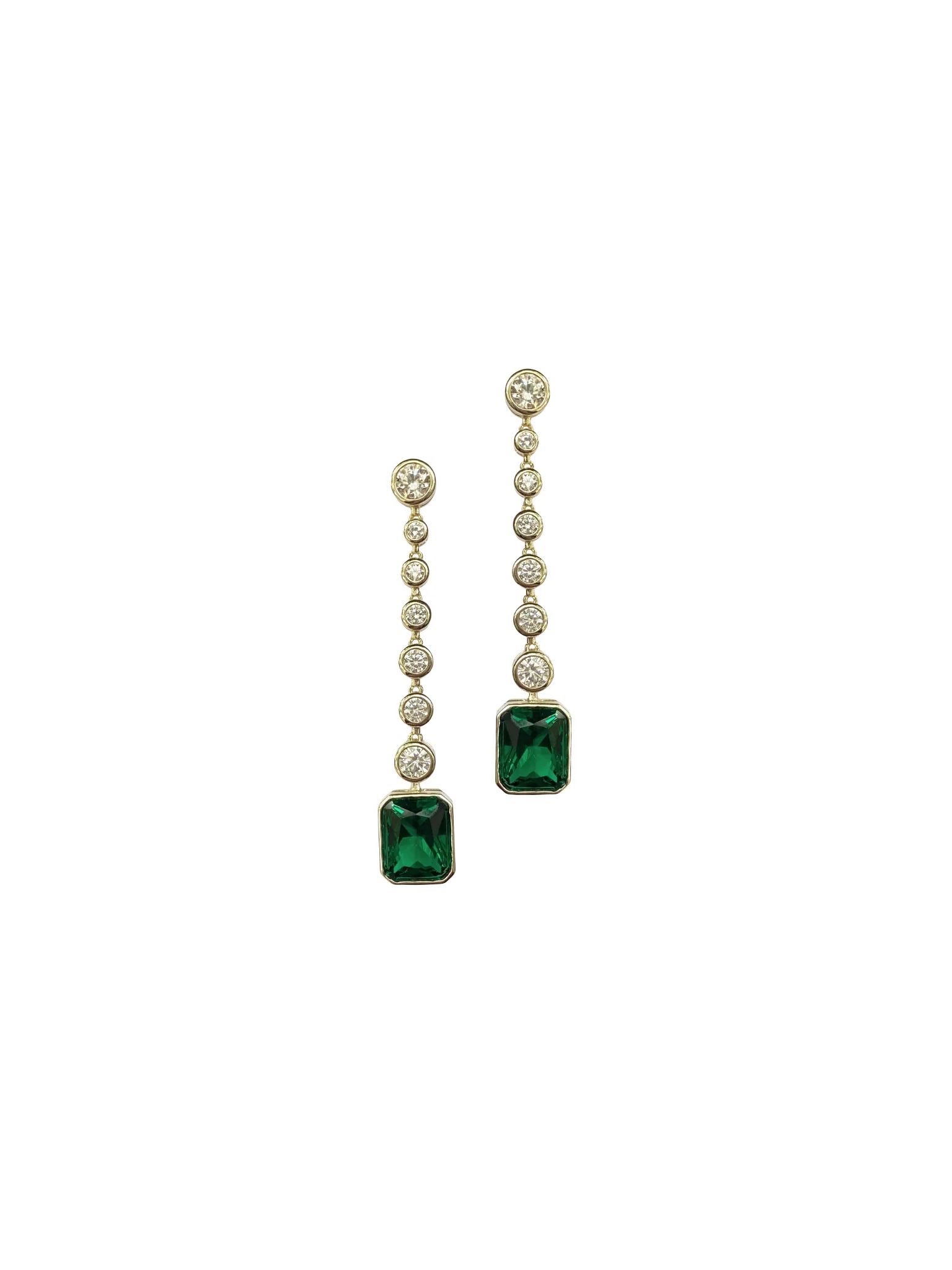 Emerald Bezel drops | Nicola Bathie Jewelry