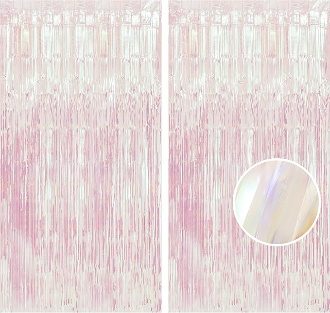 Iridescent Party Decorations Foil Fringe curtains - 2 Pcs 3.2 x 6.5 ft BRAVESHINE Metallic Tinsel... | Amazon (CA)