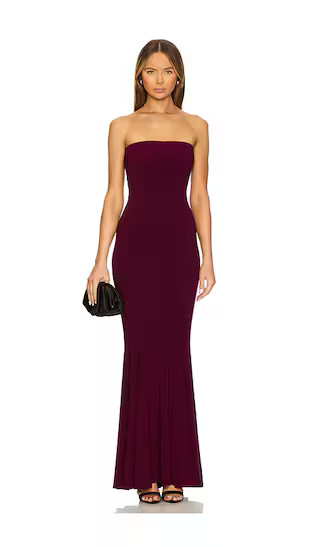 x REVOLVE Strapless Fishtail Gown in Plum | Revolve Clothing (Global)