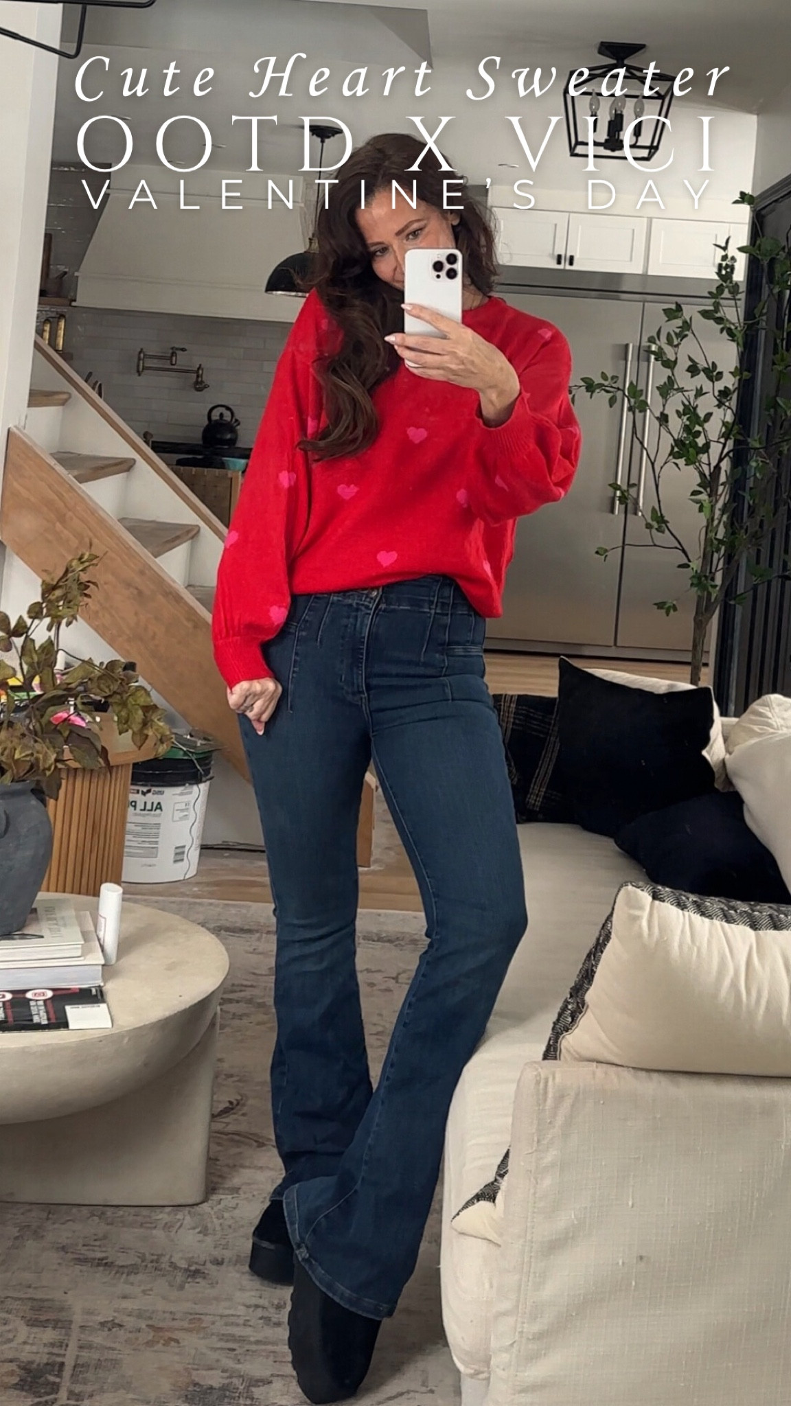 The cutest red / pink heart sweater for Valentine’s Day ❤️ 

🏷️ flare jeans / bootcut jeans / vici sweater / black miles / black platform Ugg boots / coffee tablee

#LTKxVICI #LTKSeasonal #LTKHome