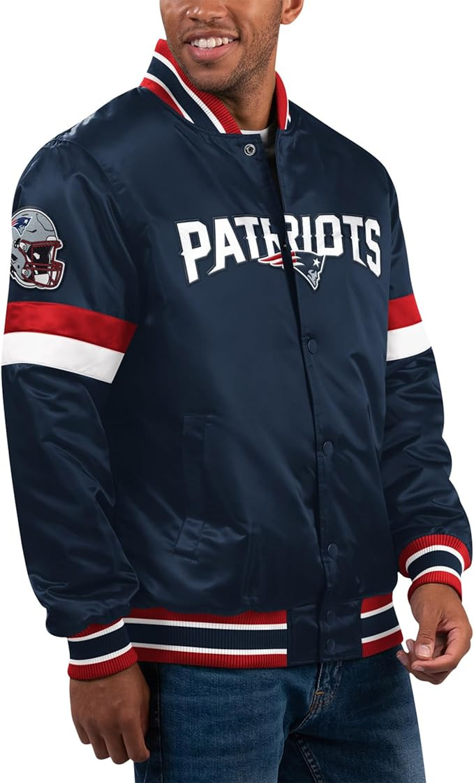 Starter Men's NFL Home Game Satin Full-Snap Varsity Jacket | Amazon (US)