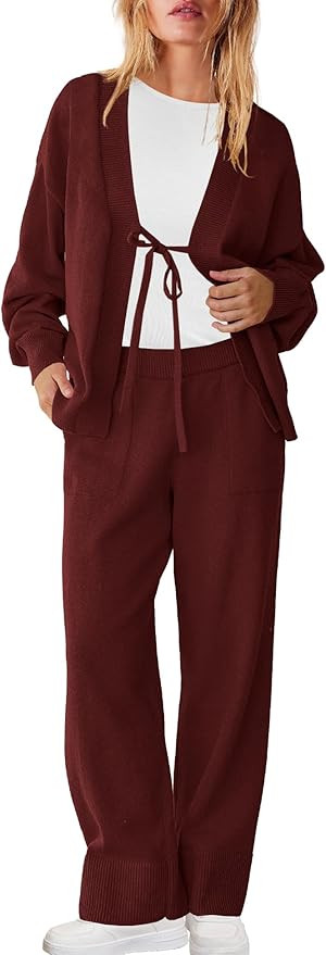 Panadila Womens Cardigan Sweater Set 2 Piece Lounge Sets Oversized Sweater Pants Set Matching Set... | Amazon (US)
