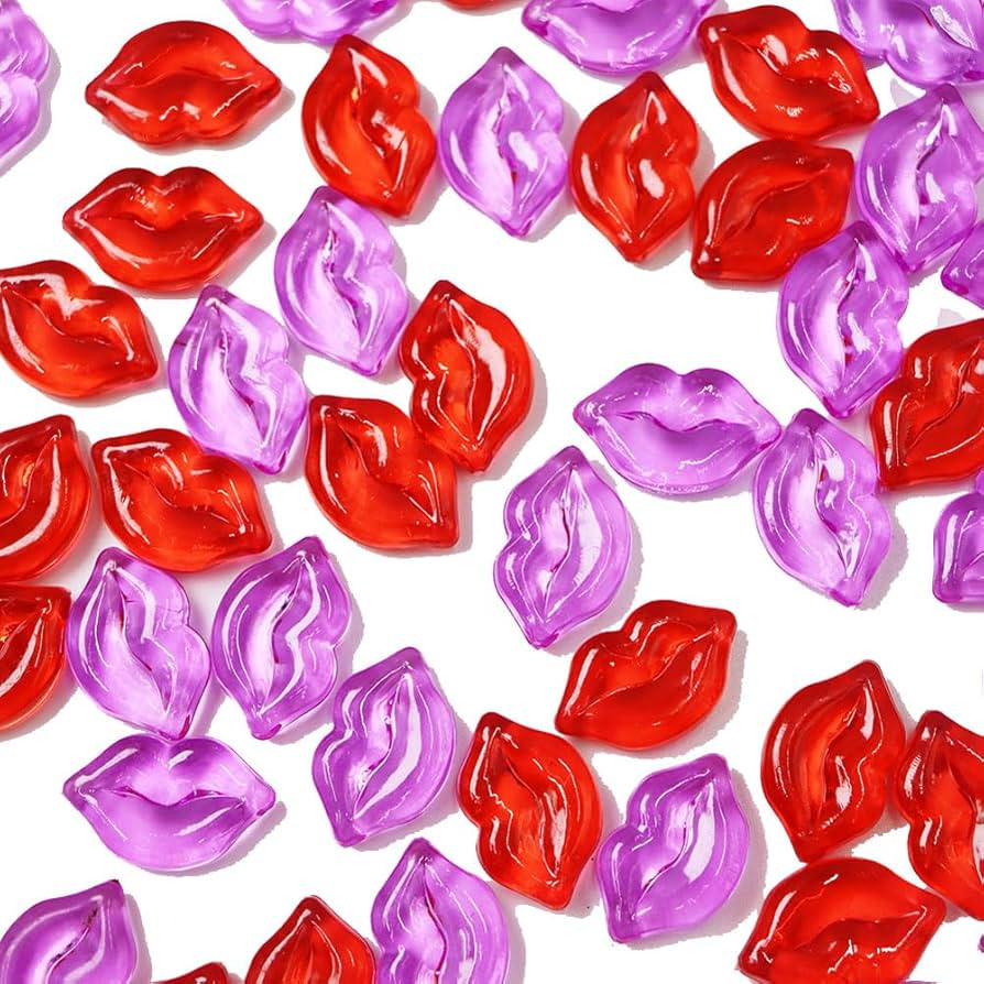 150Pcs Acrylic Lip Shaped Crystals Gems Home Decoration Fish Tank Vase Fillers Crystals Gems Phot... | Amazon (US)