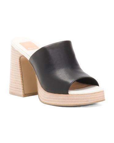 Lukas Leather Platform Heel Sandals | TJ Maxx