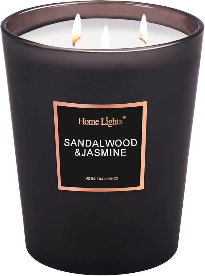 HomeLights Scented Candles | Large Jar Candle - 33.3 Oz. Natural Soy Aromatherapy Candles | Up to... | Amazon (US)