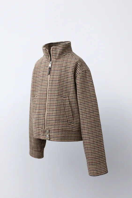 HOUNDSTOOTH PRINT JACKET | Zara US