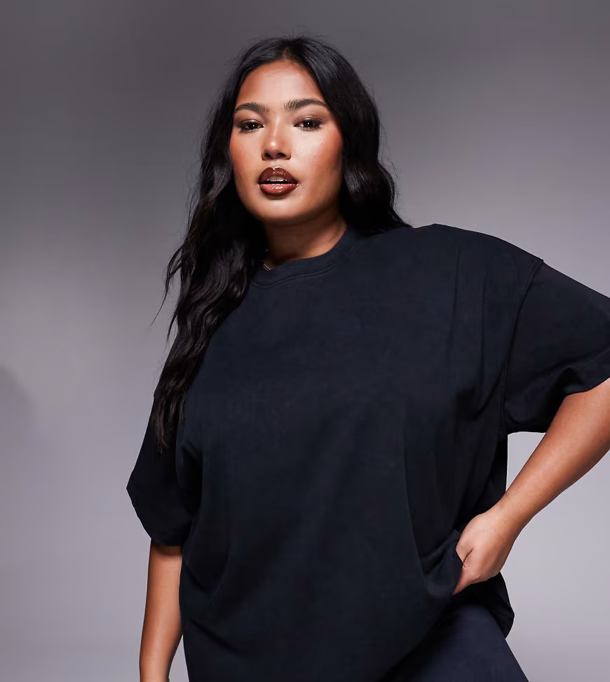 4505 Curve Icon boxy heavyweight cotton t-shirt with quick dry finish in washed black | ASOS (Global)