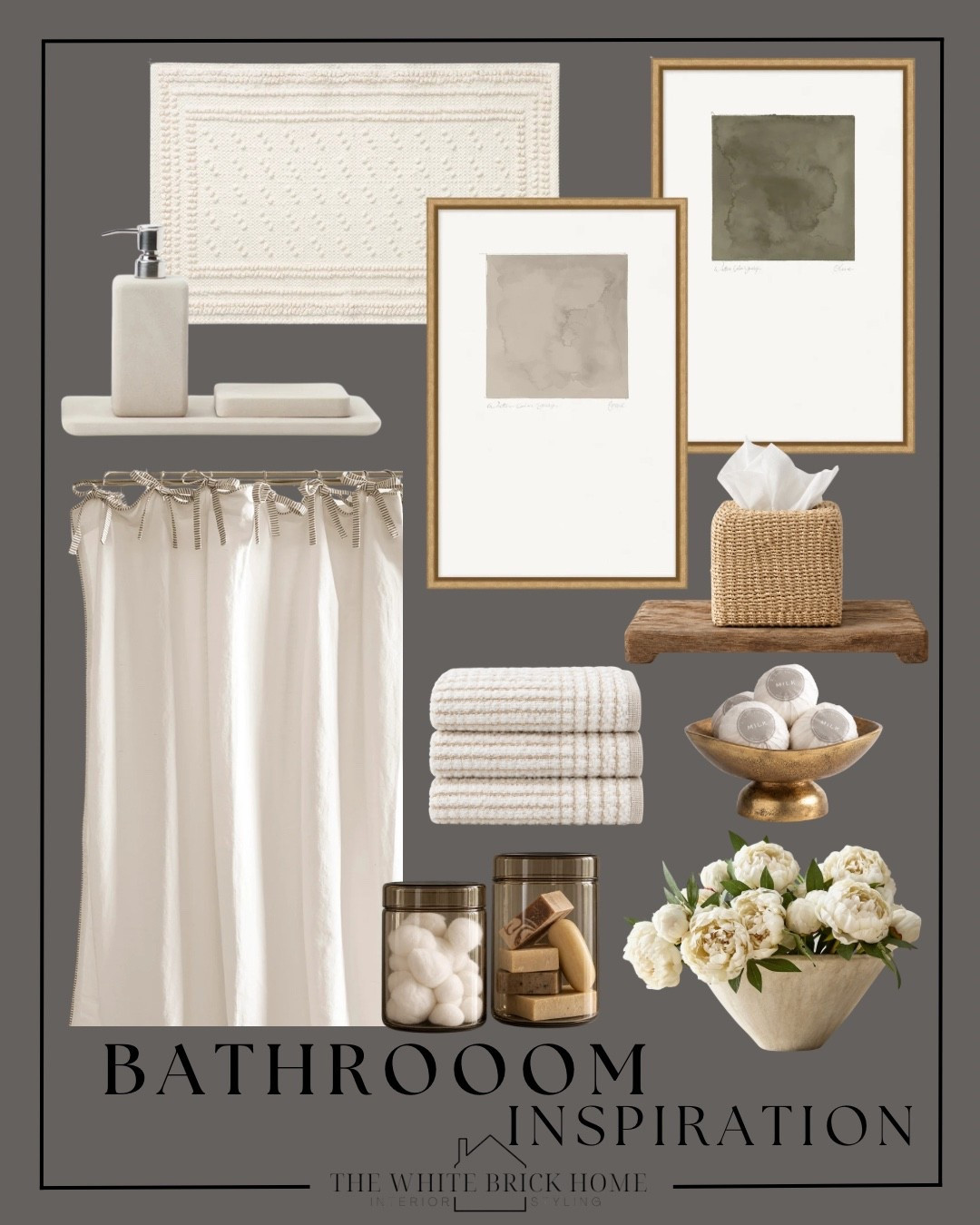 A beautiful mood board for a textured and chic bathroom - I love the charm from this shower curtain paired with these stunning wall art options! 

Wall art, bathroom styling, bathroom decor, bathroom ideas, bathroom decor, bathroom accessories, bathroom decor ideas, bathroom ideas, wall art, towels, bath mats pottery barn, McGee and co