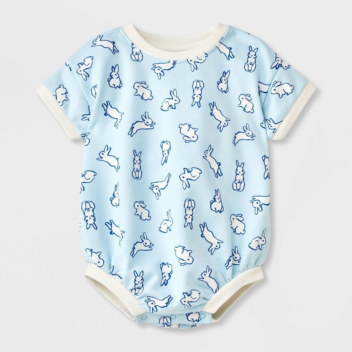 Baby French Terry Bunny Romper - Cat & Jack™ Light Blue | Target