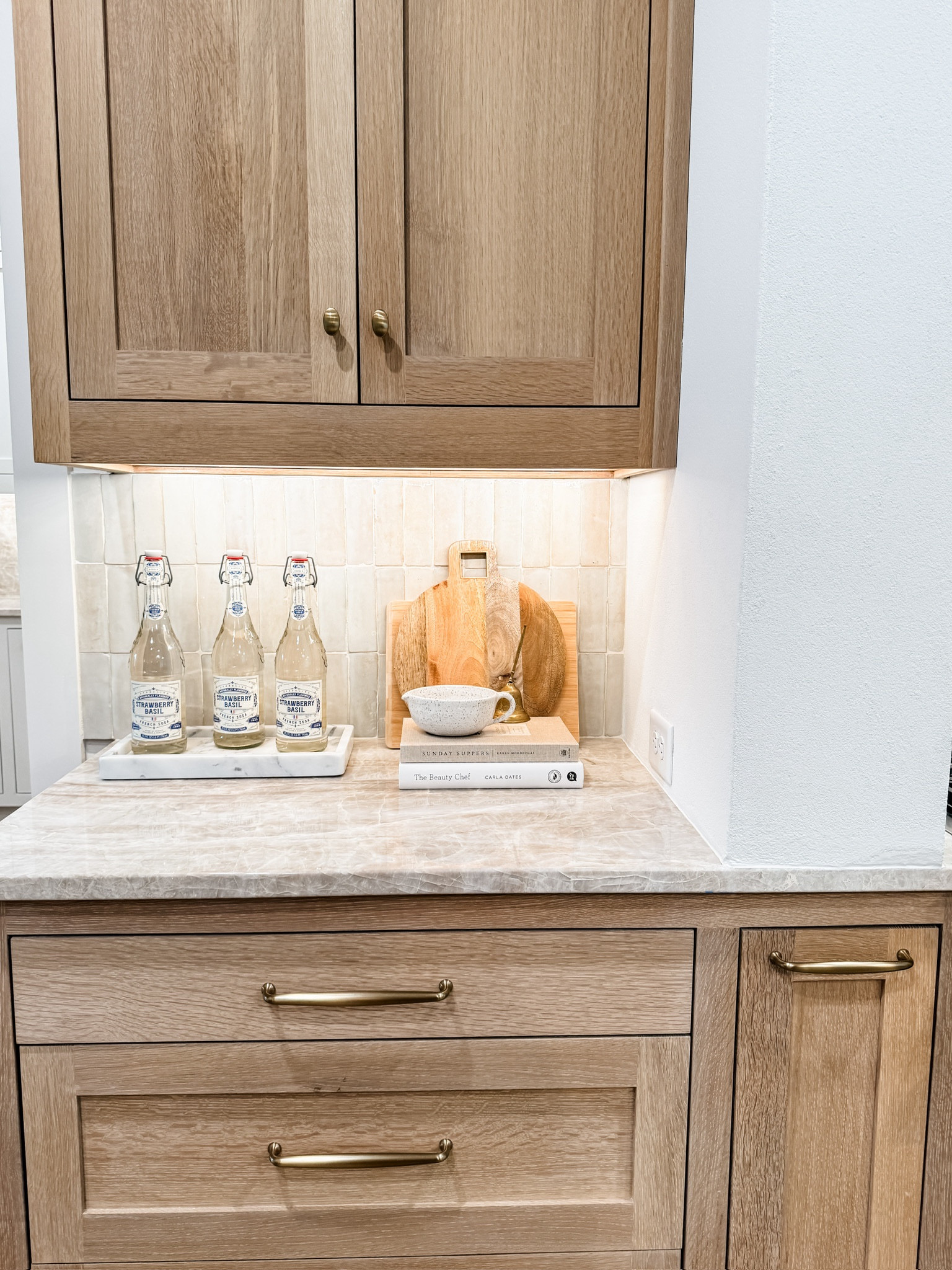 This is an area in our new kitchen! Our countertops are called Taj Mahal & the finish for the hardware is Honey Bronze! 


Loverly grey, kitchen finds, home finds, home decor 

#LTKHome