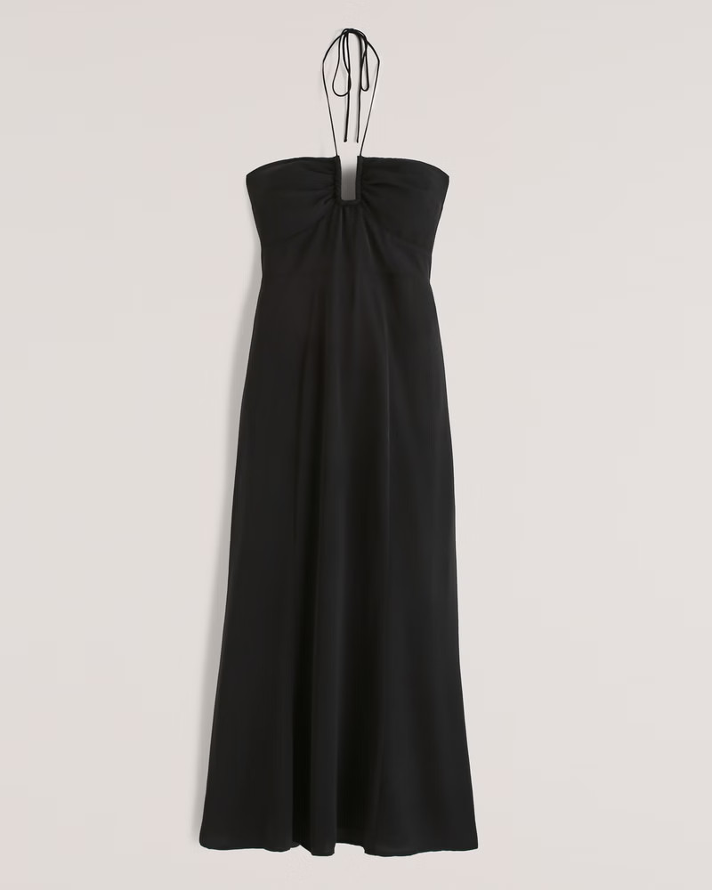 Abercrombie & Fitch Women's Halter Maxi Dress in Black - Size L | Abercrombie & Fitch (US)