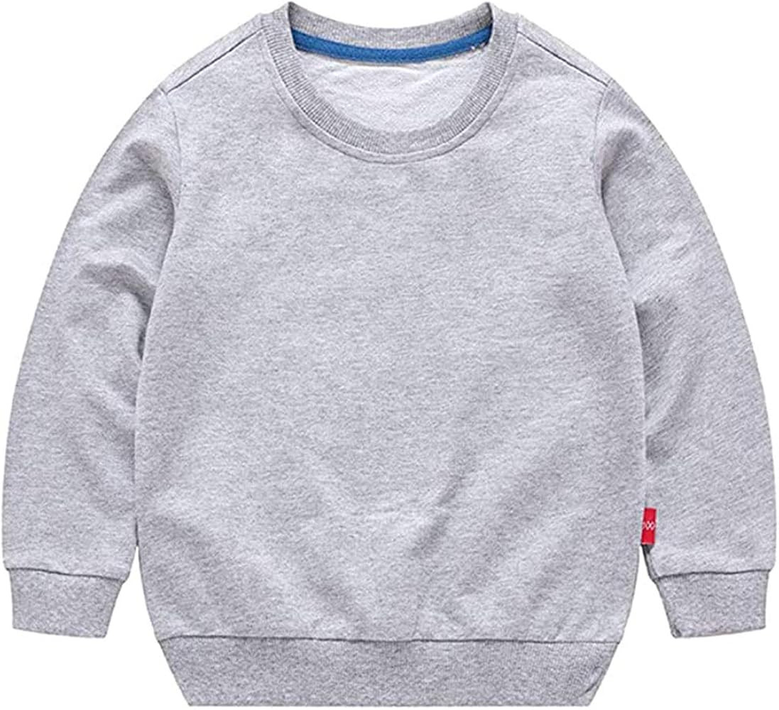 HAXICO Unisex Kids Solid Cotton Thin Pullover Sweatshirt T-Shirt Toddler Baby Crewneck Long Sleev... | Amazon (US)