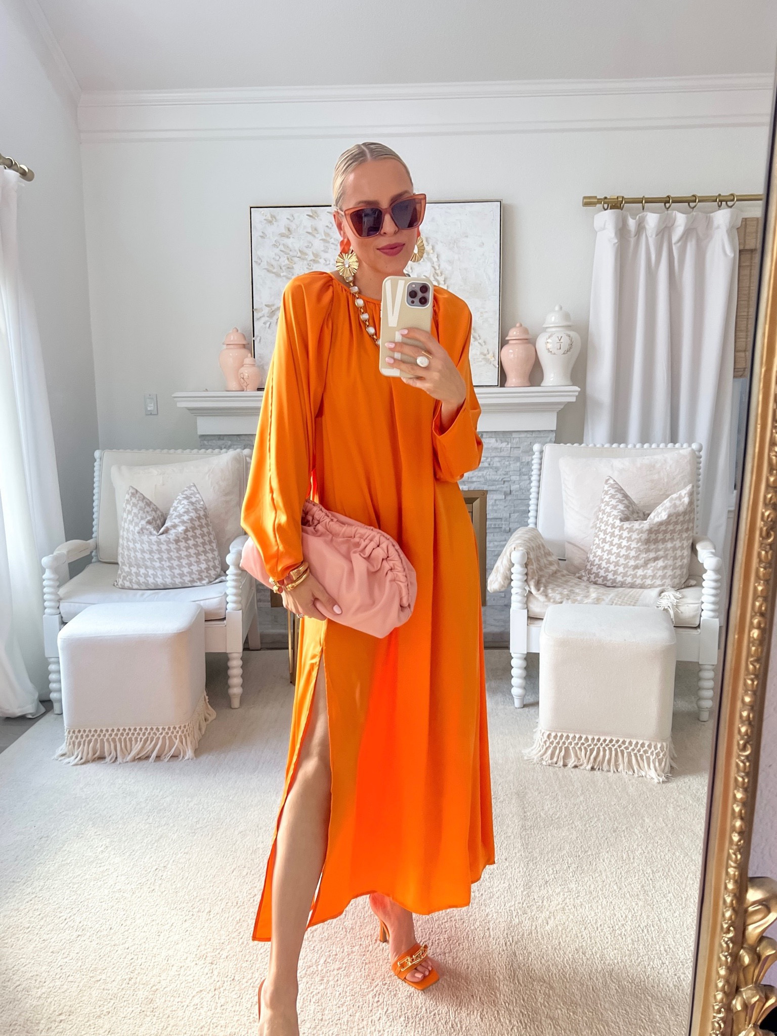 orange hm dress Ladies - Dark Orange Knit Halterneck Dress - Size: M