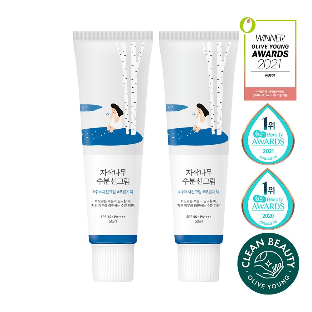 ROUND LAB BIRCH JUICE MOISTURIZING SUNSCREEN 50ml 1+1 Special Set | Olive Young Global
