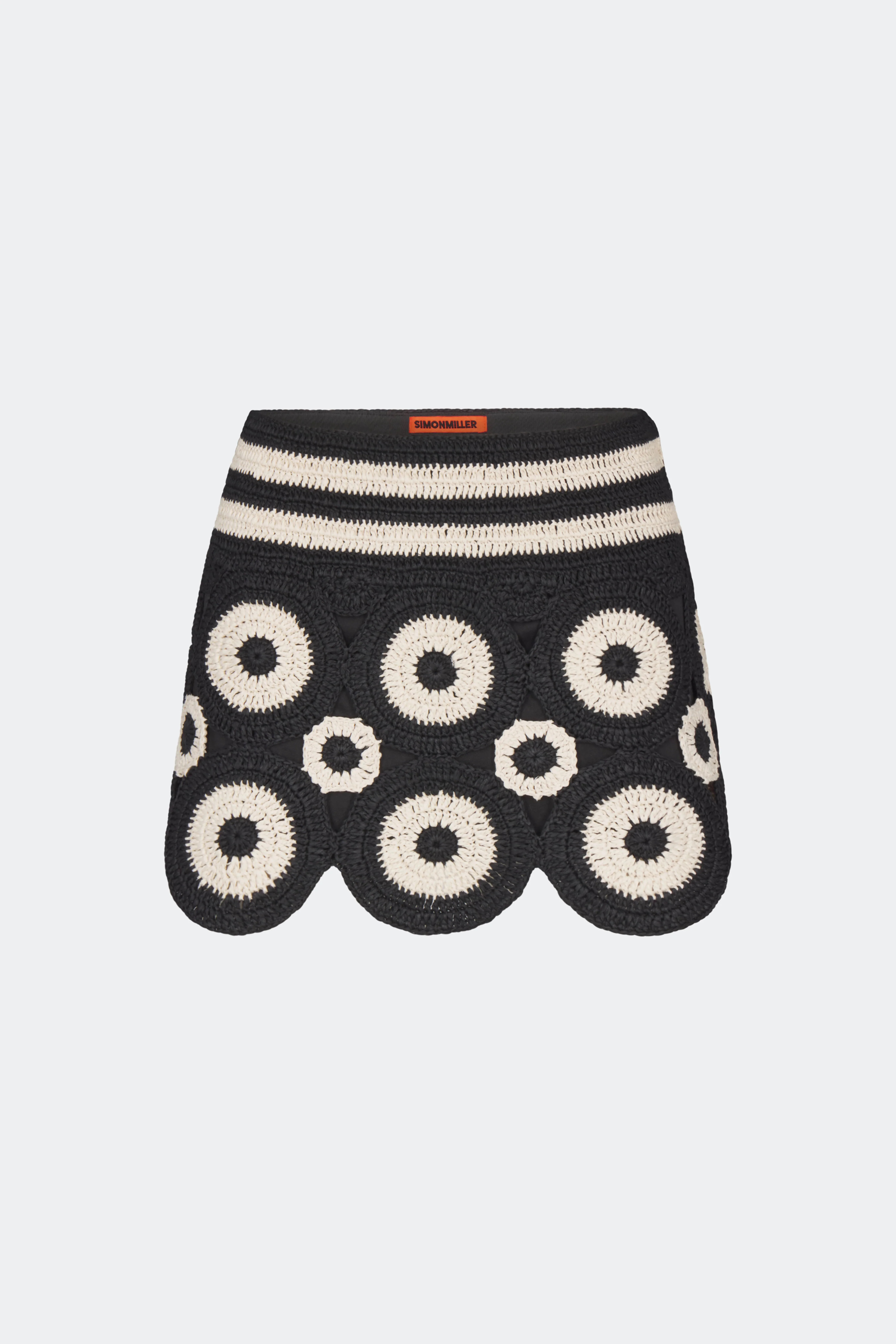 Beep Beep Mini Skirt In Cream/Black | Simon Miller