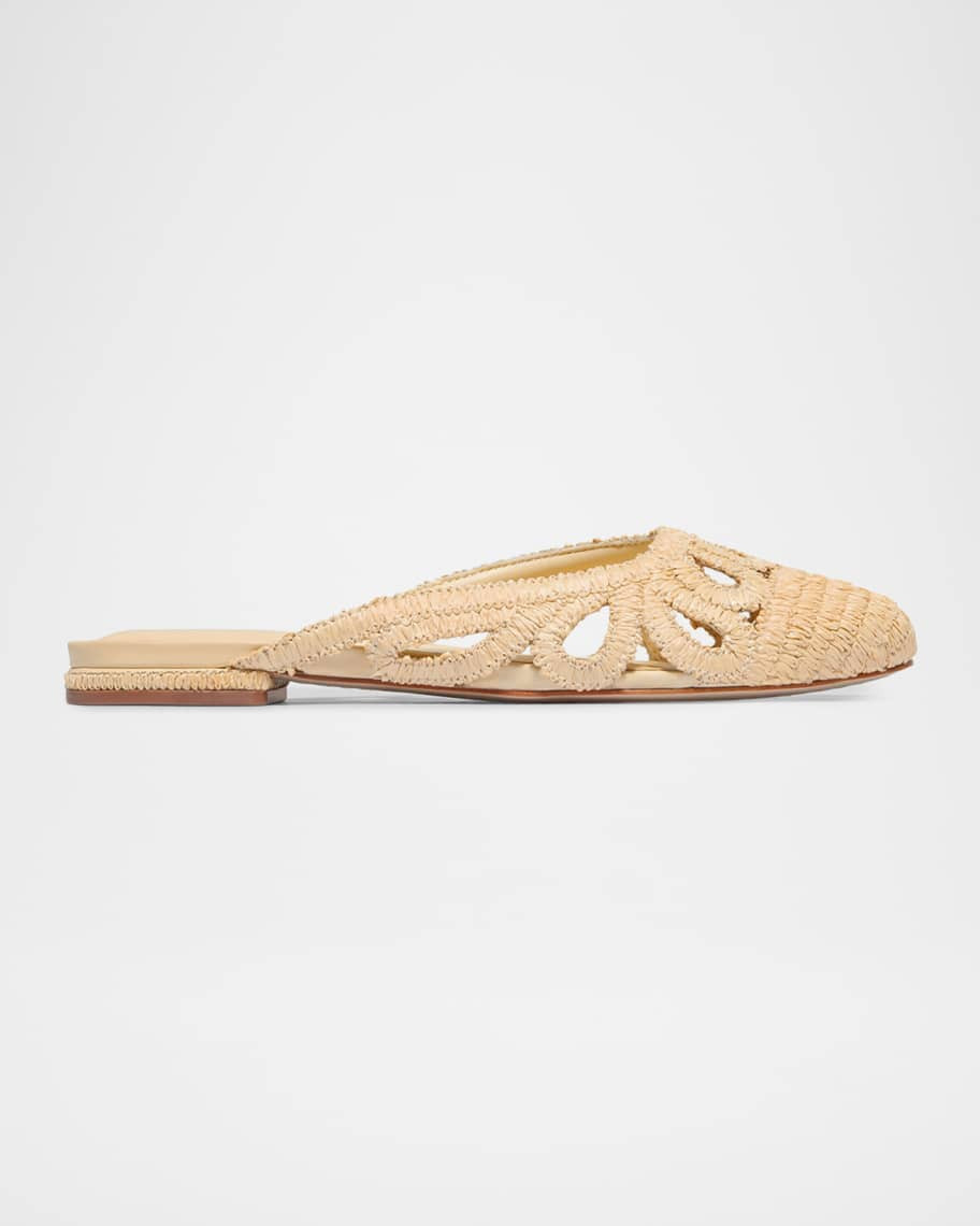 Raffia Slipper Mules | Neiman Marcus