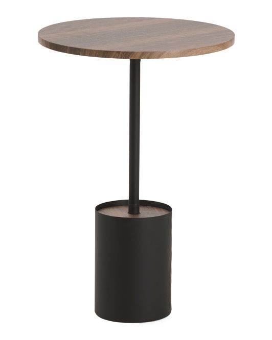 Metal Side Table With Wooden Top | TJ Maxx