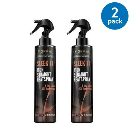 LOreal Paris Advanced Hairstyle SLEEK IT Iron Straight Heatspray 5.7 FL oz (Pack of 2) | Walmart (US)