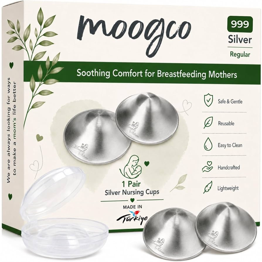 MOOGCO The Original Silver Nursing Cups - Nipple Shields for Breastfeeding Newborn - Breastfeedin... | Amazon (US)